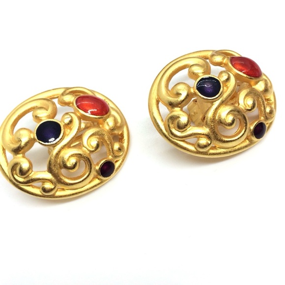 VINTAGE 80S ANNE KLEIN STATEMENT PARTY ORNATE OPENWORK SCROLL MOGUL RUNWAY - Picture 10 of 17